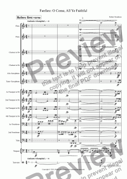 page one of Fanfare: O Come, All Ye Faithful