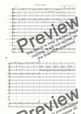 page one of Swan Lake Theme for School Concert Band