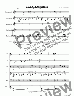 page one of Suite For Mallets - Movement 3