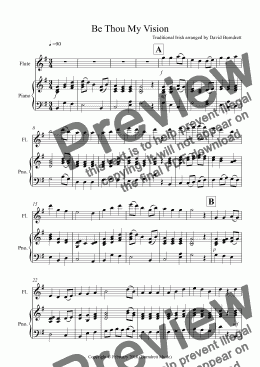 page one of Be Thou My Vision for Flute and Piano