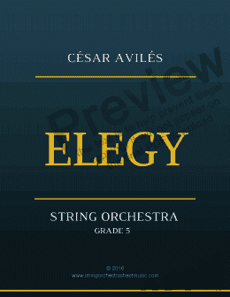 page one of Elegy for String Orchestra