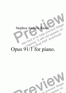 page one of Opus 91/1, Sonata for piano.