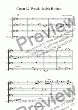 page one of Canon 6.2, Pseudo-double B minor