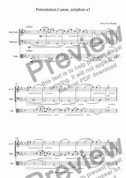 page one of Antiphon a3, Permutation Canon Cm