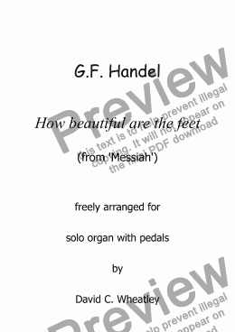 page one of Handel - How beautiful are the feet (Messiah) for solo organ