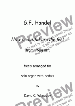 page one of Handel - How beautiful are the feet (Messiah) for solo organ