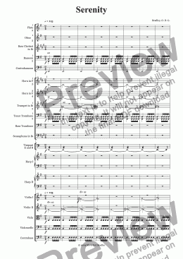 page one of Serenity (Orchestral Version)