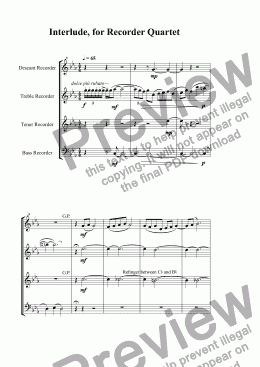 page one of Recorder Quartet