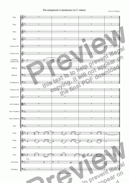 page one of Development (variations) in C minor