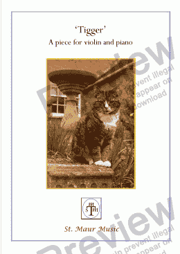 page one of ’Tigger’, In Memory of a Cat, for violin and piano