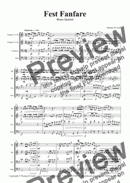 page one of Fest Fanfare - Classical Festive Fanfare - Opener - Brass Quartet