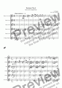 page one of Dauprat: Sextuor No.6 (Horn sextet No.6) original key