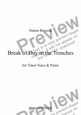 page one of BREAK OF DAY IN THE TRENCHES