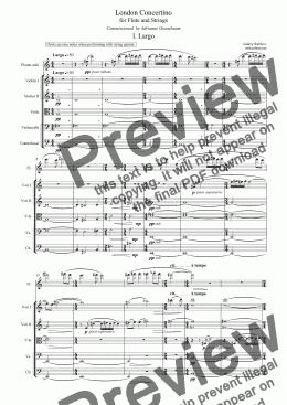 page one of London Concertino  for Flute and Strings