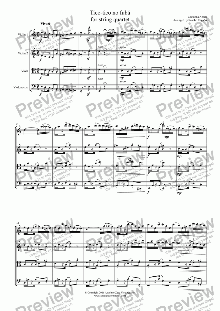 tico tico no fuba piano sheet