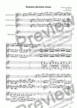 page one of Sonata decima nona (Mancini)