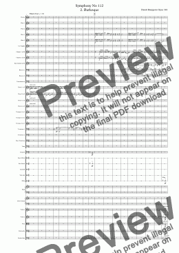 page one of Symphony No 112 2nd movt. Burlesque