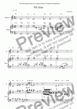 page one of Pie Jesu