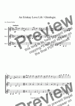 page one of 1. An Eriskay Love Lilt / Glenlogie.. (Guitar Trio).