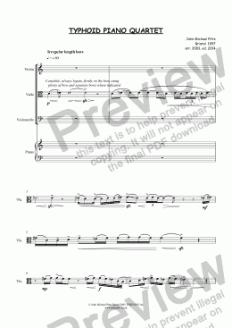 page one of TYPHOID PIANO QUARTET