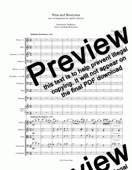 page one of Nina and Rusticana (two arrangements for small orchestra)