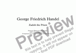 page one of Zadok the Priest