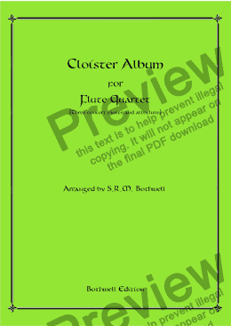 page one of Cloister Album arr. Three concert flutes and alto flute