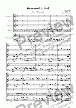 page one of He trusted in God (Händel)