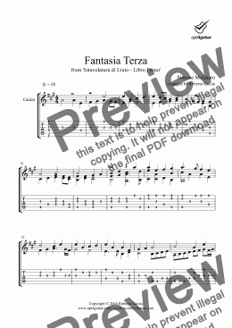 page one of Fantasia Terza for solo guitar