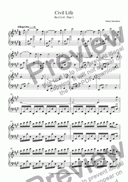 page one of Civil Life (Solo Piano)