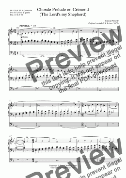 page one of Organ Chorale Prelude on Crimond (The Lord’s my Shepherd)