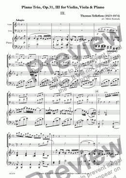 page one of Adagio from Piano Trio, Op.31 for Violin, Viola & Piano