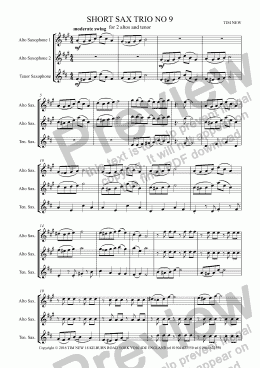 page one of SHORT SAX TRIO NO 9