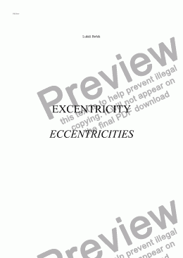 page one of EXCENTRICITY (Eccentricities)