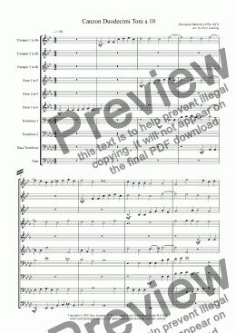 page one of Canzon Duodecimi Toni a 10 (for brass)