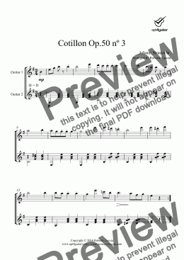 page one of Cotillon Op.50 nº 3 for guitar duet