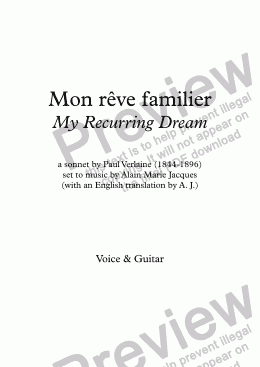 page one of Mon rêve familier (A. Jacques / Verlaine) - bilingual