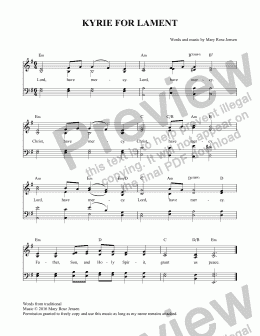 page one of Kyrie for Lament - SATB