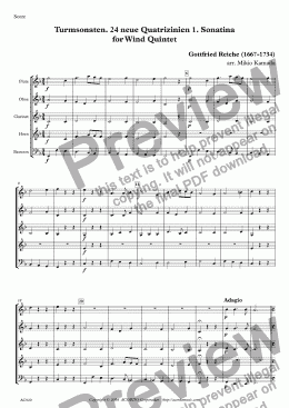 page one of Turmsonaten. 24 neue Quatrizinien 1. Sonatina for Wind Quintet