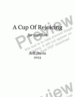 page one of A Cup of Rejoicing (carillon)