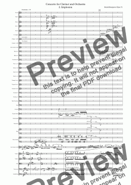 page one of Concerto for Clarinet and Orchestra 2. Implosion