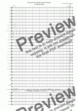 page one of Concerto for Clarinet and Orchestra 3. Möbius Strip