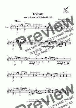 page one of Toccata JB 1:49 for solo guitar