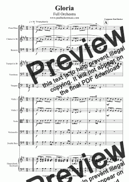 page one of Gloria (Full Orchestra)  