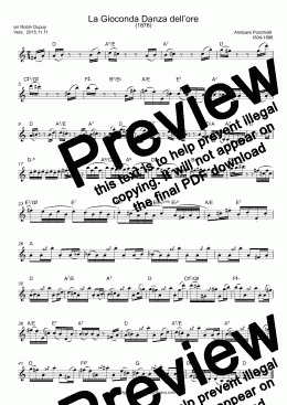 page one of Ponchielli - La Gioconda Danza dell’ore - PDF - lead sheet Melody + chords