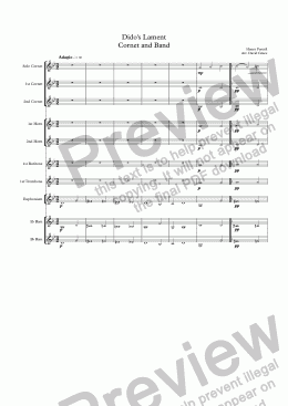 page one of Dido’s Lament [Cornet and Band]