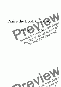 page one of WESLEY, S.S. Praise the Lord, O my Soul (ssatb,SATB + organ ) 