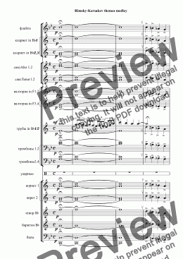 page one of Rimsky-Korsakov themes medley