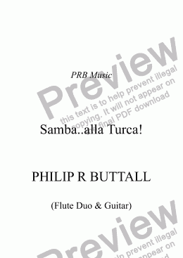 page one of Samba..alla Turca! (Flute Duo & Guitar)