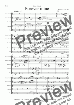 page one of Forever mine - Ballad - Jazz - Brass Quintet 